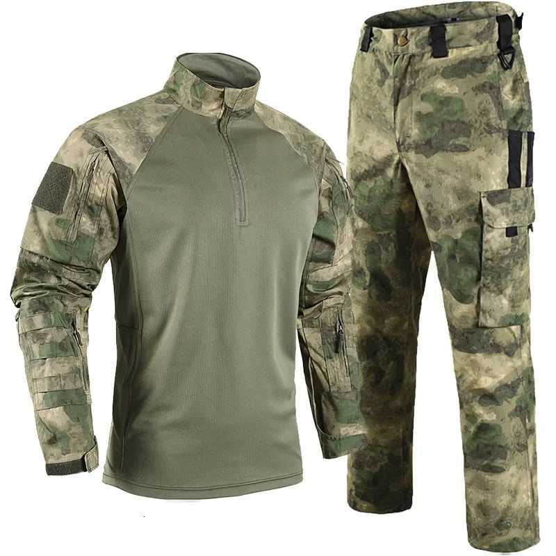 Ruins Camo Tactical Sets Men Breathable Quickdry Training T Shirts Multipocket Wearresistant Cargo Pants 2 Pcs Suits Hunting W250928