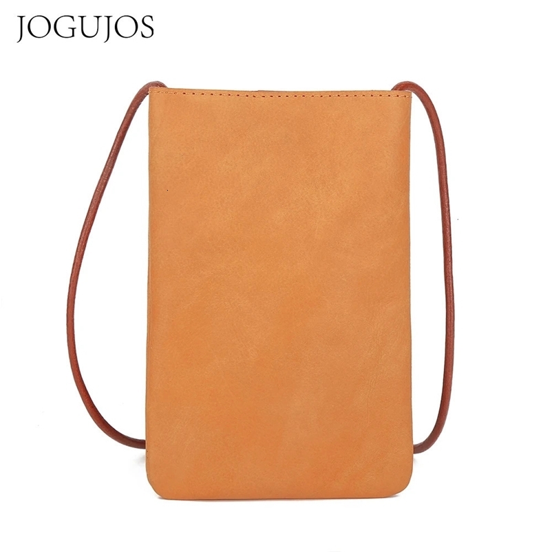 JOGUJOS genuine leather womens shoulder cross body bag small hand bag womens phone bag simple style messenger bag phone bag241018bj
