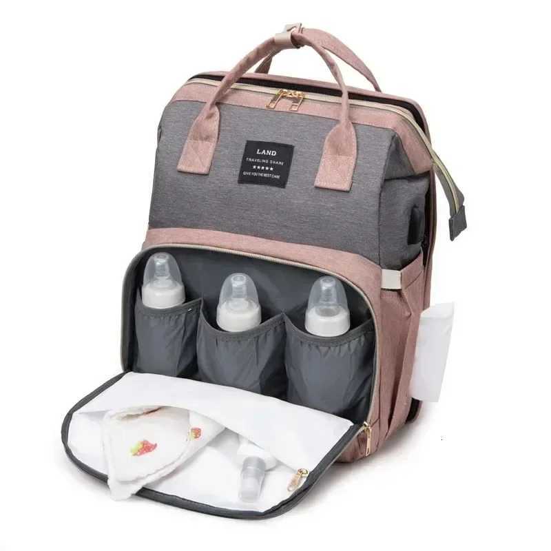 Folding Mommy Bag Portable Folding Crib Bed Largecapaci Baby Backpack Female Mommy Outting Bag Activi Diaper Bag Nappy BagsXJ250928