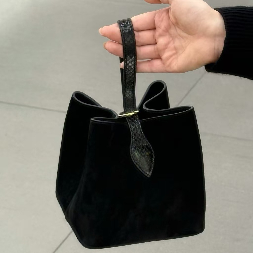 Luxury Evening Bag, Soft Suede Clutch, Purses And Handbags With Snake-Print Handle, Elegant Soft-Touch Evening Clutch Gold Hardware, Crossbody Bag, Wristlet Purse 3389