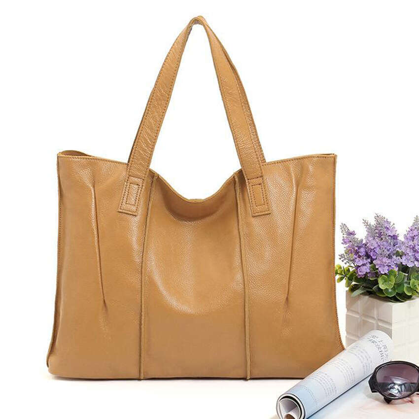 designer bag Luxury bag First Layer Cowhide Single Shoulder Simple Tote Bag Versatile Women's Commuting Casual Handbag