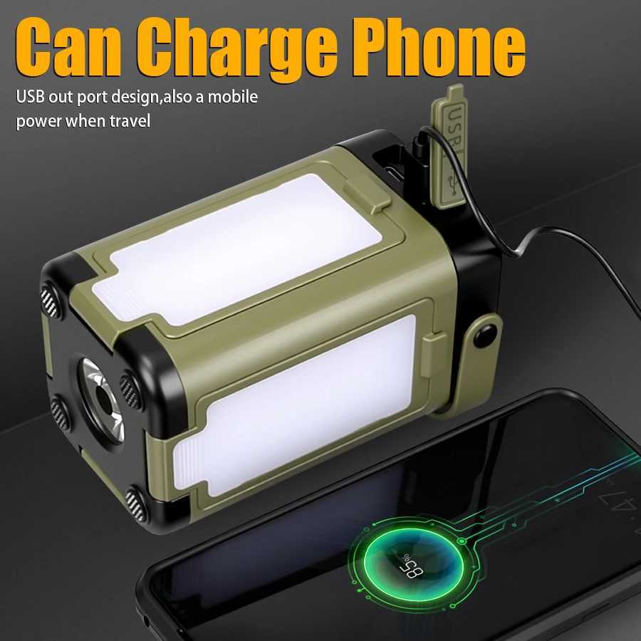 Powerful LED Flashlight 4 leaf Folding Lantern Outdoor Camping Light Atmosphere Lamp Rechargeable Floodlight Emergency Torch C250928