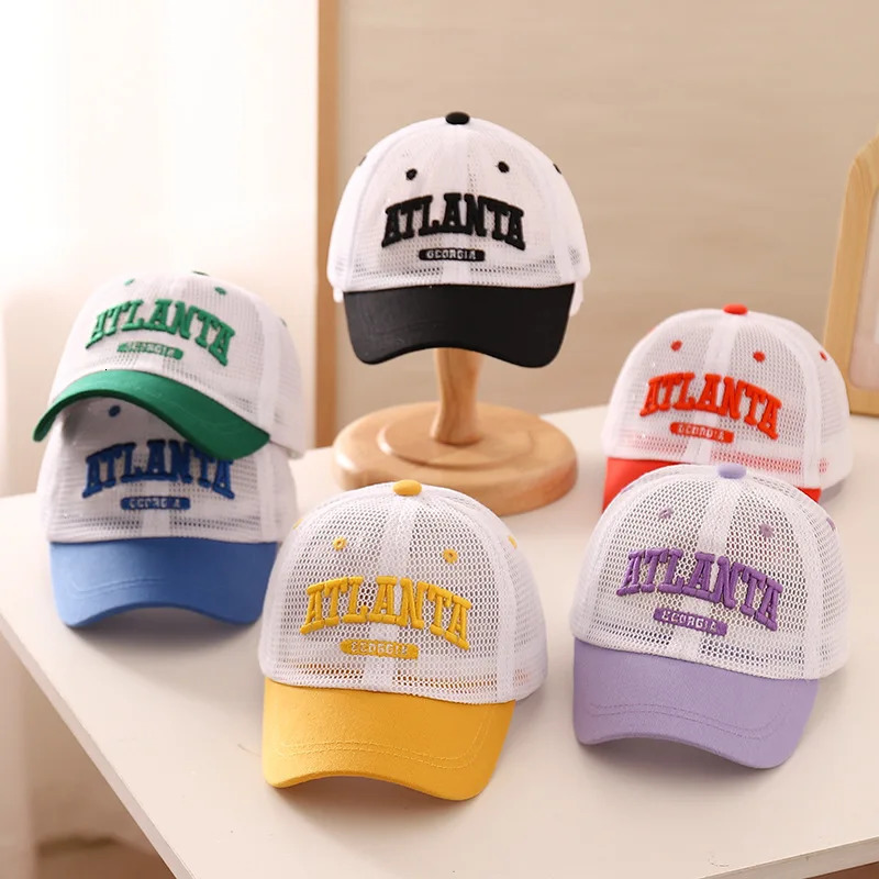 Embroidery Letter Baby Baseball Cap Summer Mesh Thin Sunhat Boys Girls Cotton Caps Kid Hip Hop Fishing Hat 38Y 250813