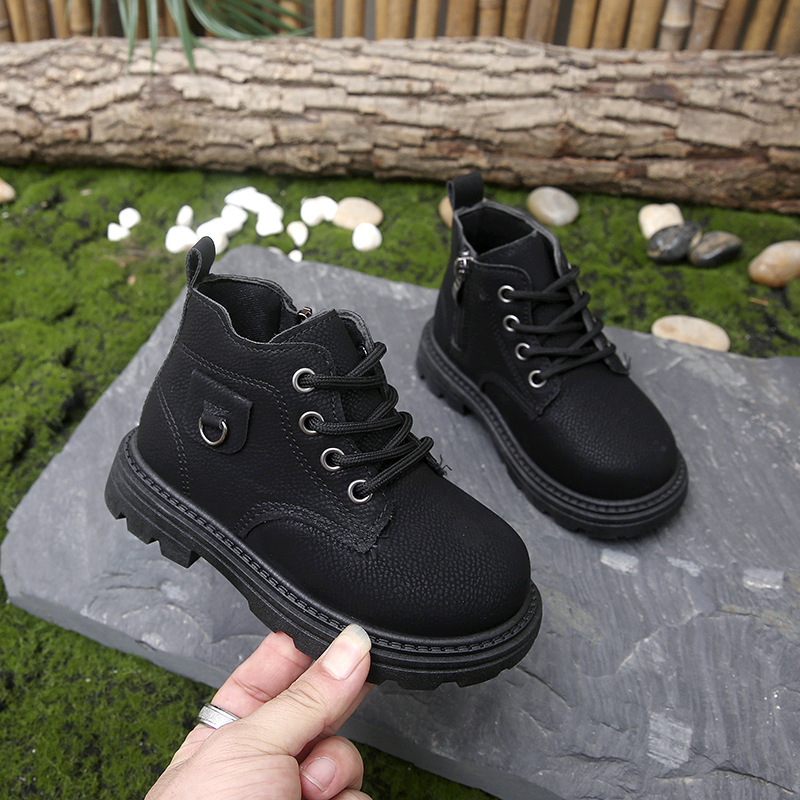 Autumn and winter new children's boots men's Martin boots single boot soft sole children's short boots anti slip soft sole British styl