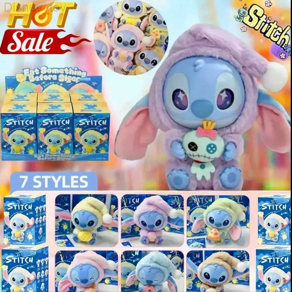 Disney kawaii Nwe Stitch Blind Box Bag Eat Some ThingBefore Sleep Series Vinyl Pendant Cute DollMystery Box Fluffy Doll Surprise Gift H250928