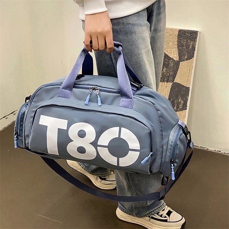 Womens handbag T80 gym sports backpack mens fitness travel shoes shoulder luggage cross body portable Boston bag 240723Zl