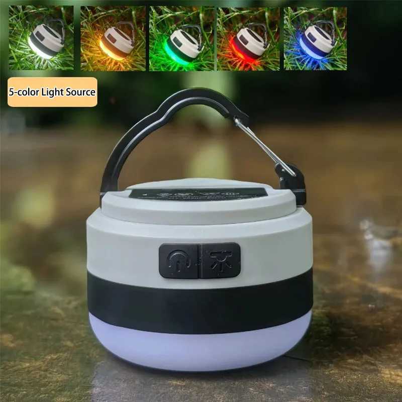 Rechargeable Camping Tent Light LED Portable Lantern Flashlight with 6 Light Modes Hanging Hook Buitin Battery C250928