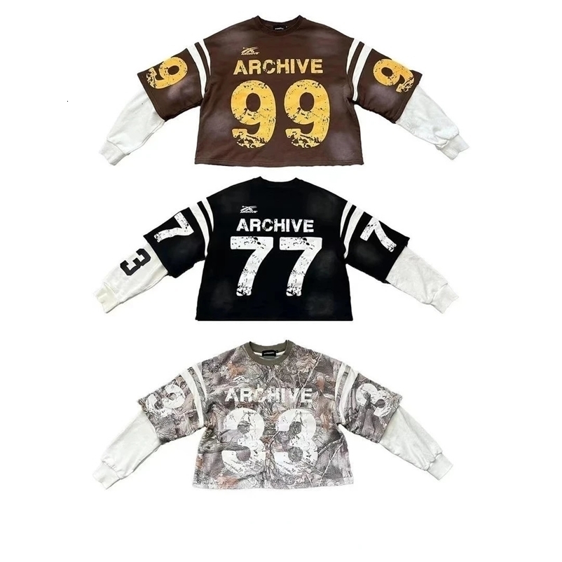 Streetwear fashion long sleeved T-shirt Harajuku retro digital graphic printing oversized T-shirt mens Y2K Gothic autumn top 241019