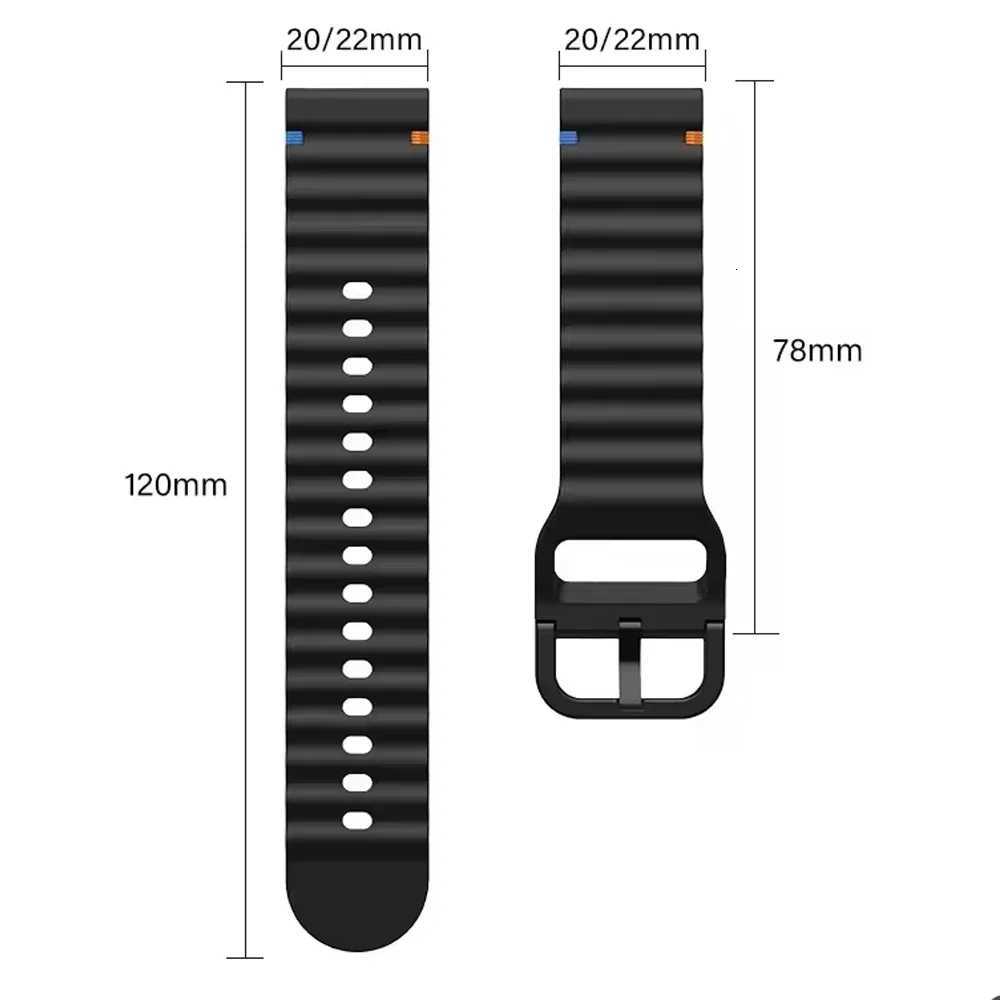 22mm 20mm Watch Strap For Huami Amazfit BALANCE Band GTR 4 2 2E GTR3 ProGTS 42 mini GTS 3Bip 3 Pro U S Silicone Wave Bracelet W250928