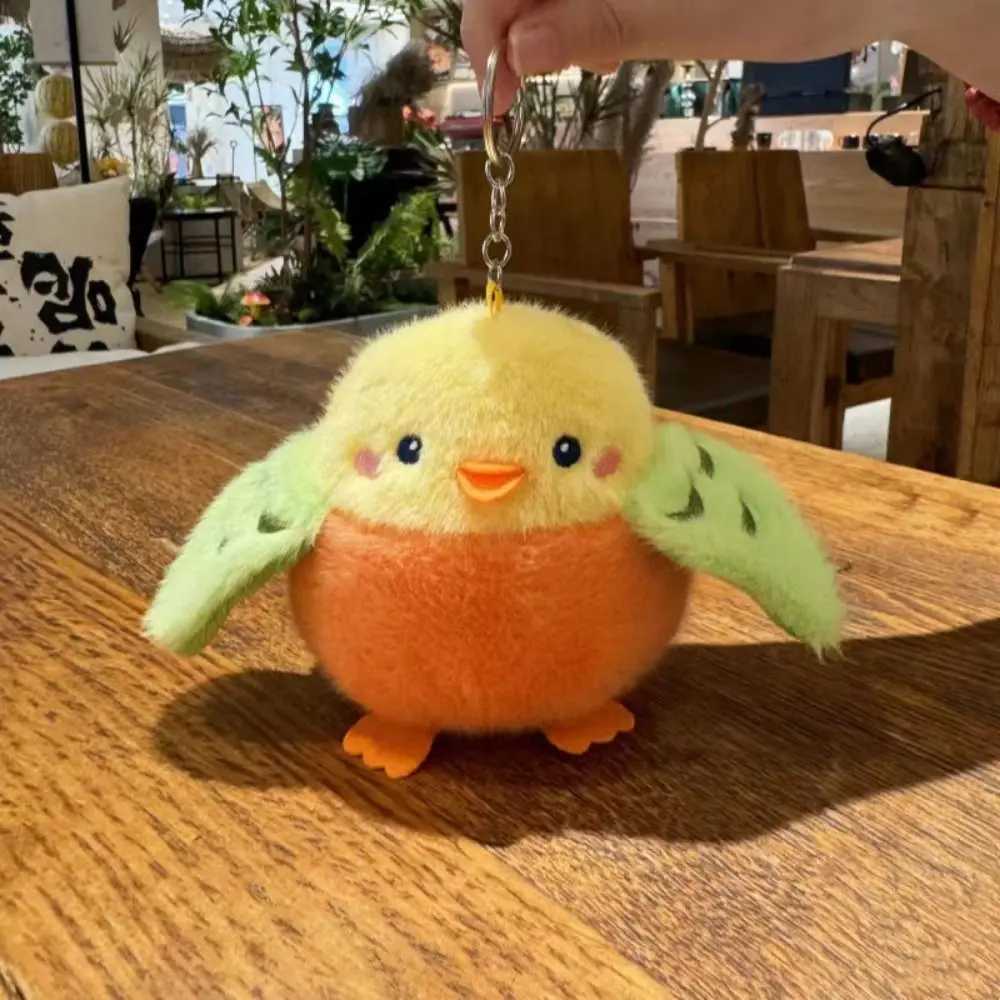 Colorful Cute Animal Bird Plush Keychain Simulation Sparrow Parrot Plush Doll Realistic Kawaii Furry Birds Keyrings Bag PendantXJ250928