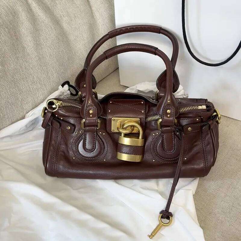 Padlock Tote Classic Large-capacity Shoulder Bag Designer Top Double Handle Handbag Horizontal Soft Leather Briefcase