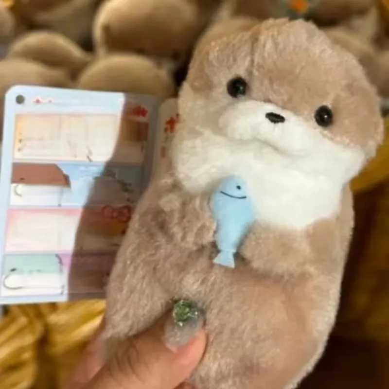 Cute Little Otter Hug Fish Plush Doll Pendant Gift Kawaii Girl Heart Keychain Backpack Decor Creative Toy Keyring Accessory GiftXJ250928