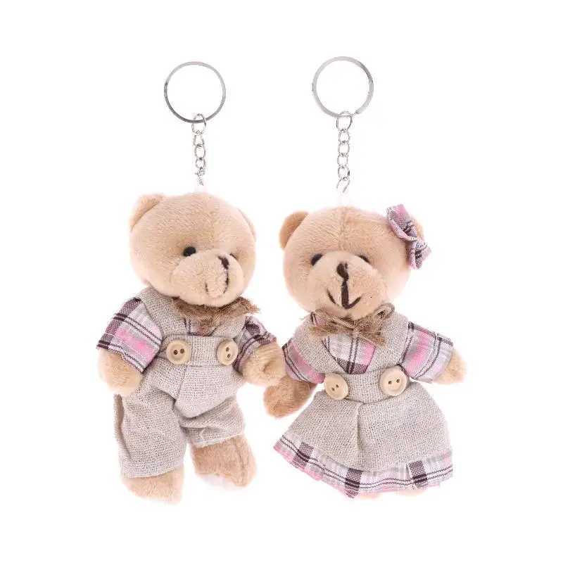 Little BearRabbit Plush Doll Keychain Pendant Stuffed Doll Keyring Couple Bag Pendant Backpack Decoration Kids Birthday GiftXJ250928