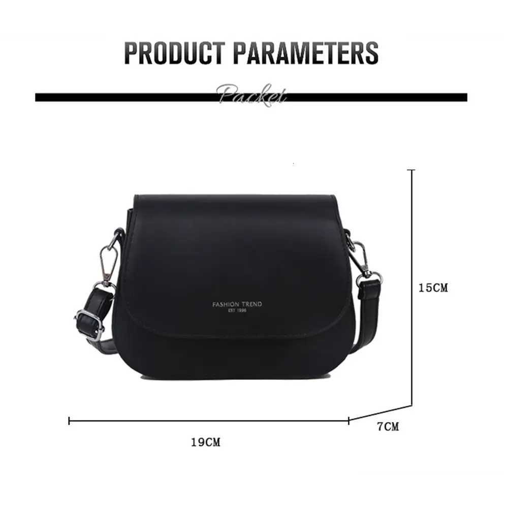 Women Simple PU Leather Saddle Shoulder Bag Flap Messenger Bag Crossbody Bag Handbags Z250928
