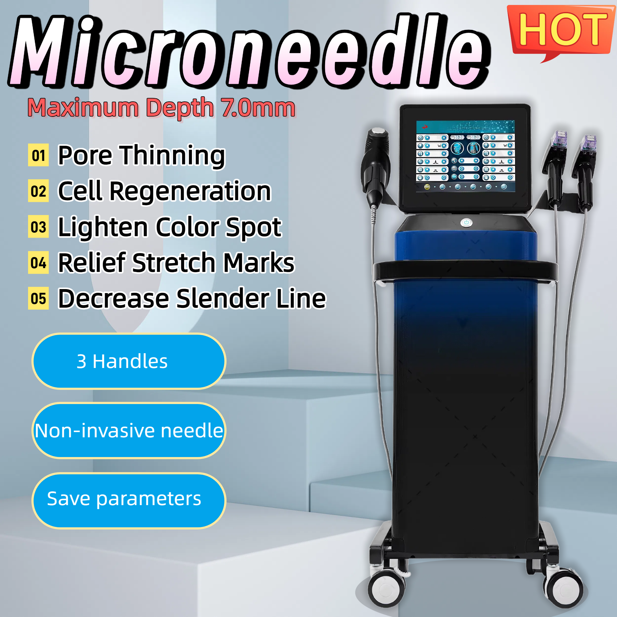 Professional Morpheus 8 RF Microneedling Machine Facial Skin Care Beauty Cartridge Nutrition Input Pore Thinning Relief Stretch Marks Relief Dark Sore