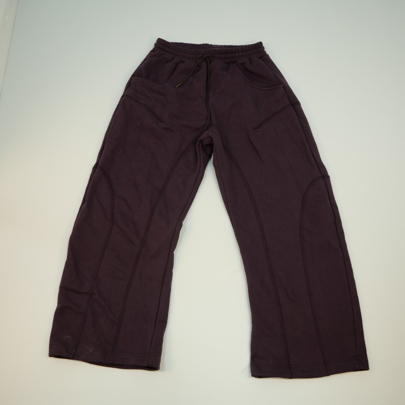 Autumn Men's Loose Cotton Pants - Line Patchwork Design, Retro Casual Style, Breathable, Customizable Pattern-06007