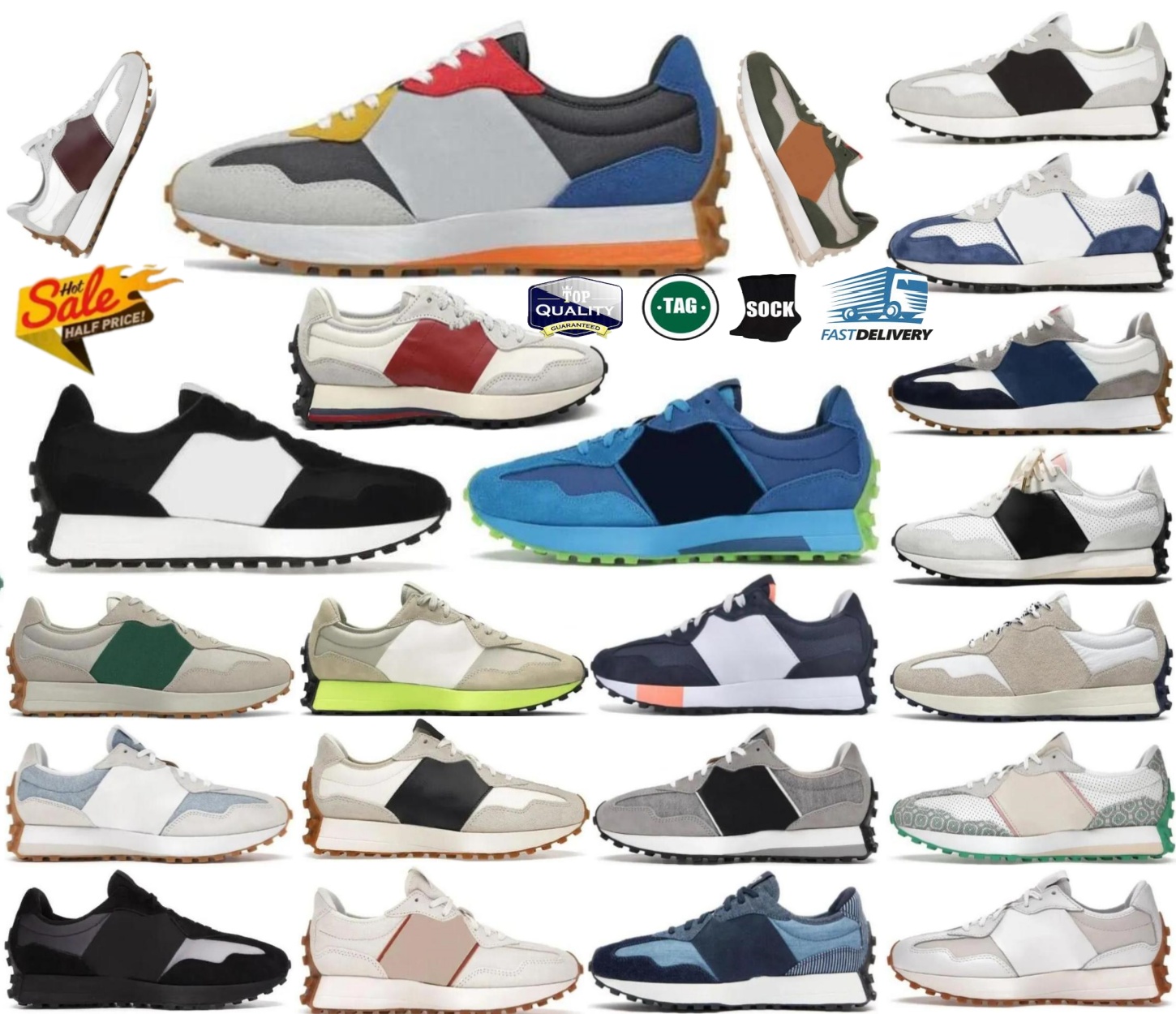 2025New 327 Running Shoes Designer Sneakers 327s Mens Trainers Beige Brown Suede Black White Sea Salt Grey Fashion Women And Men Outdoor Sports Runners hot