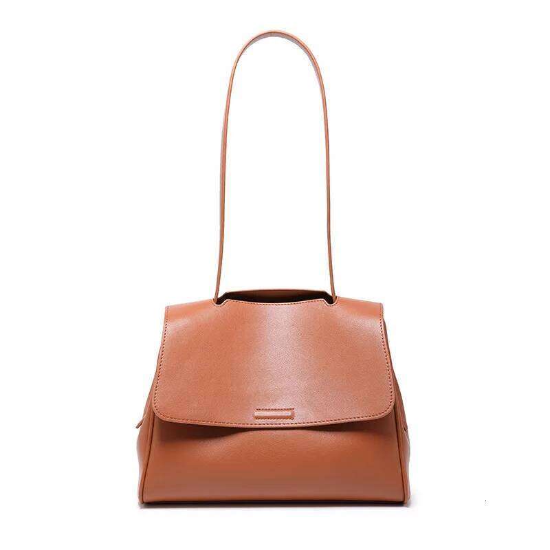 Designer Bag Retro Genuine Leather Women Casual Tote Quality Napa Cowhide Shoulder Handbag Female Office Pures Brown Bag 2021