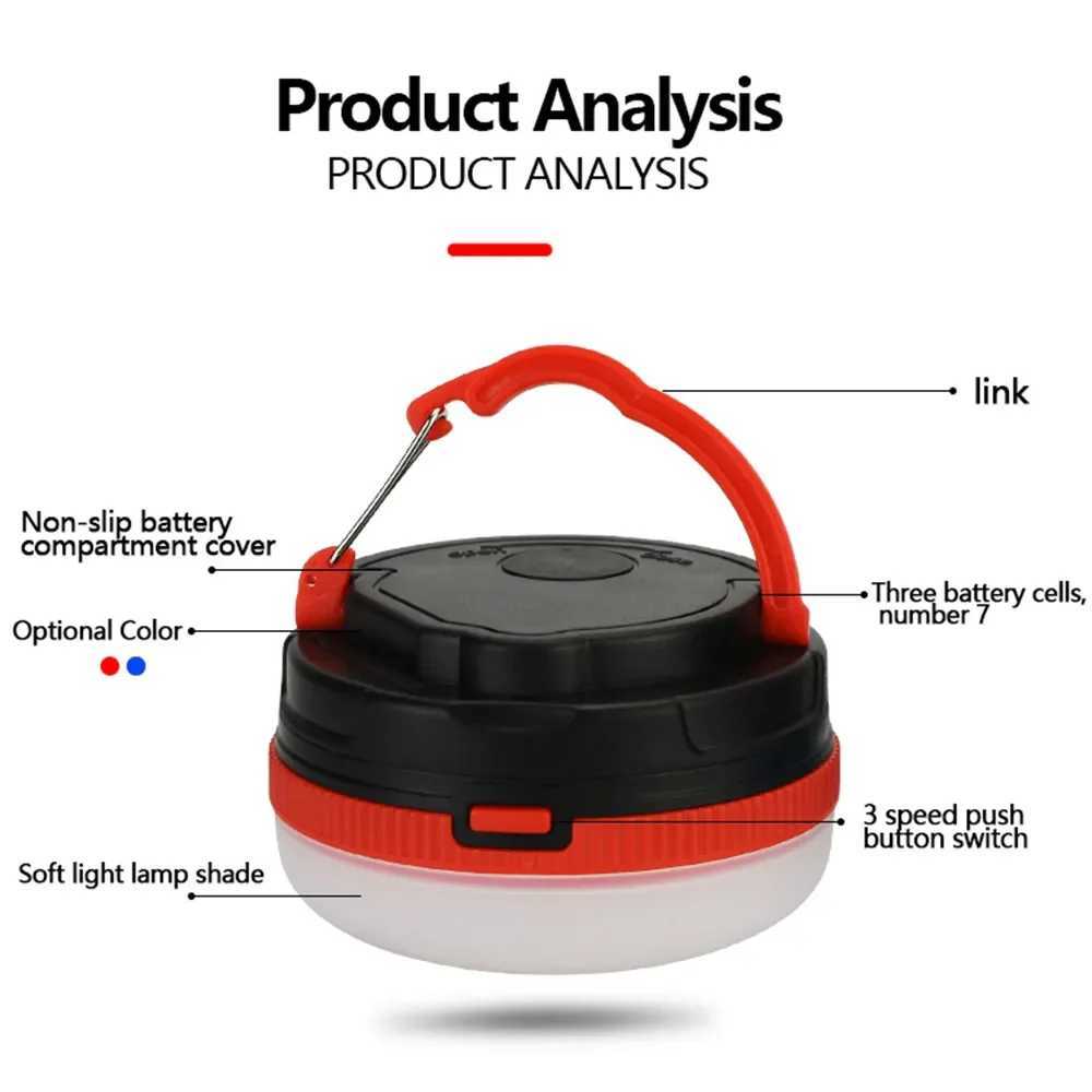 LED Camping Light 3 Lighting Modes Hanging Camp Lamp Emergency Light with Magnet for Outdoor Work Tent Hiking C250928