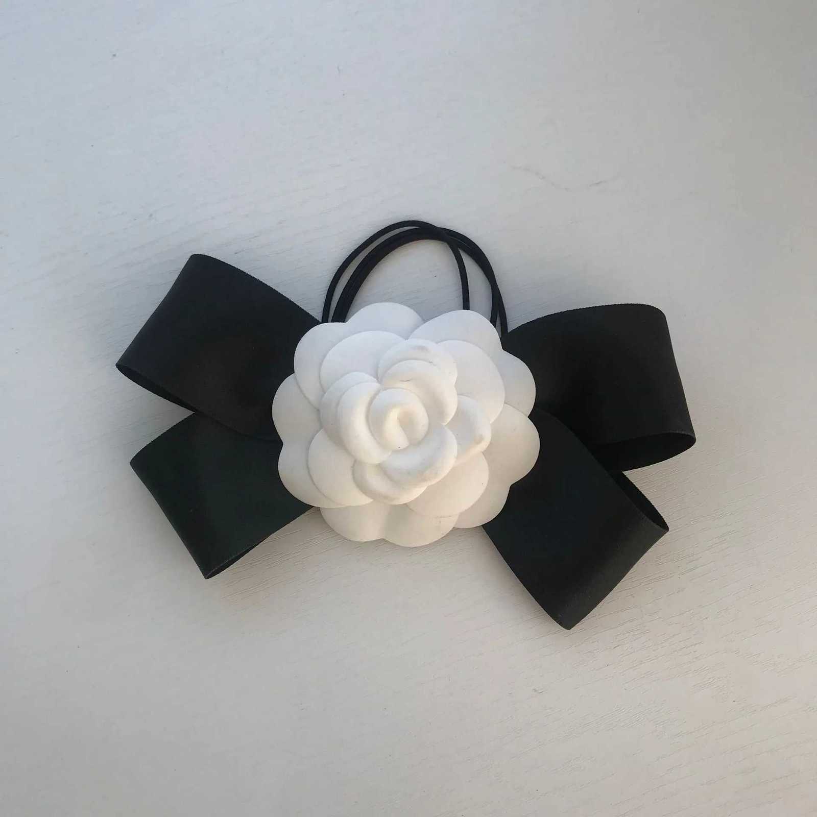 Women Elegant Camellia Hair Clips Wedding Accessories Hairpins Chic France Handmade White Flower Hair Tie Bow Knot Tie Barrette W250928