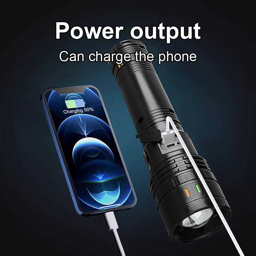 1000000LM High Power LED Flashlight Most Bright Tactical Flashlight Rechargeable Torch Powerful Long Shot 4000m Lamp for Hunting D250928