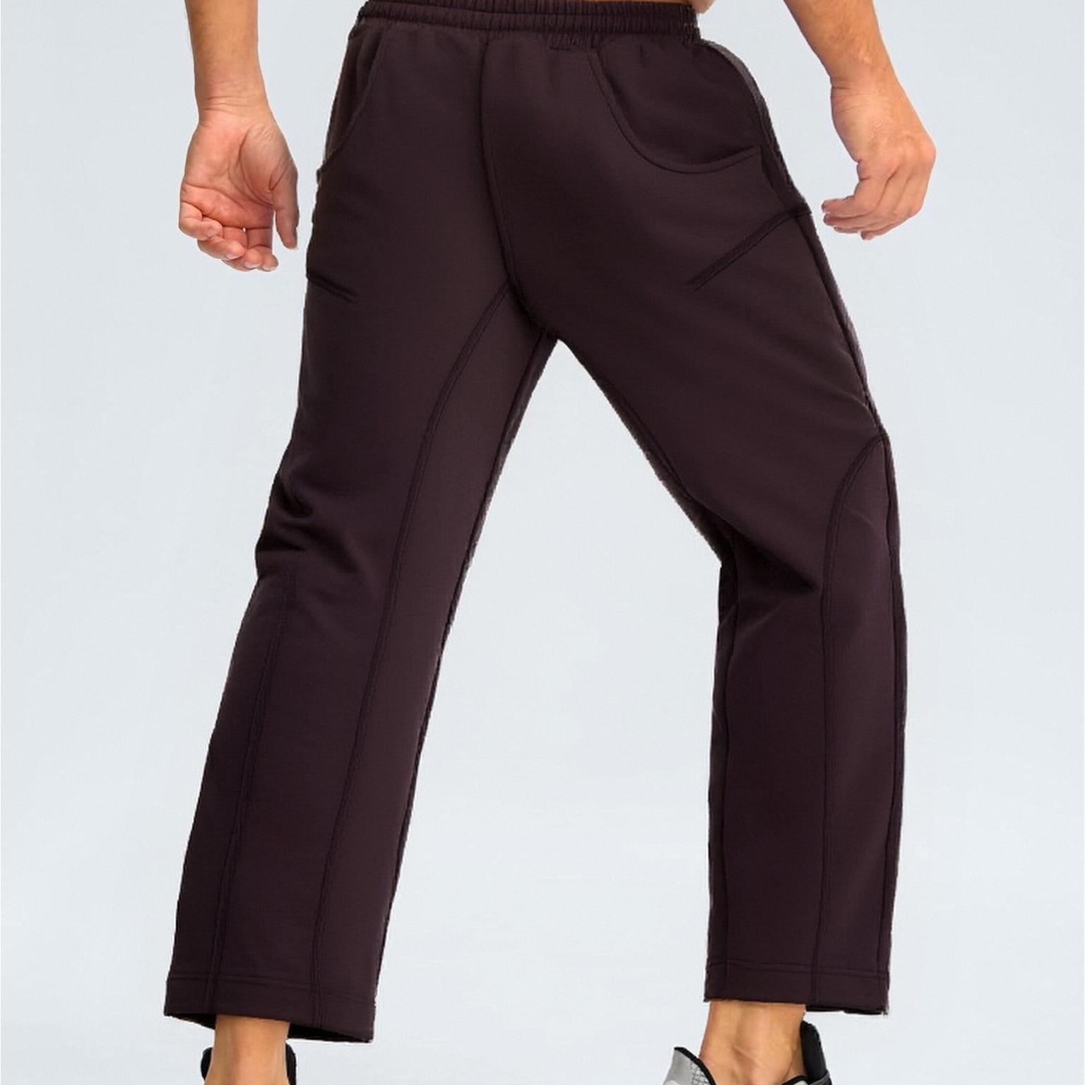 Autumn Men's Loose Cotton Pants - Line Patchwork Design, Retro Casual Style, Breathable, Customizable Pattern-06007