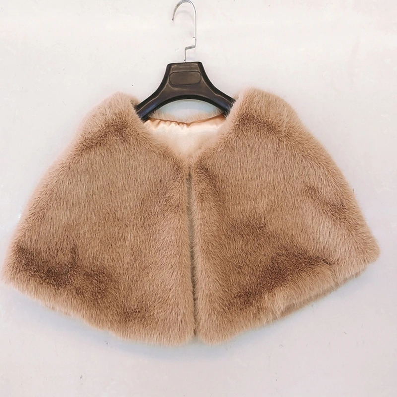 Solid Color Shawl Large Collar Plush Shawl Winter Coat Artificial Furs Wedding 250928