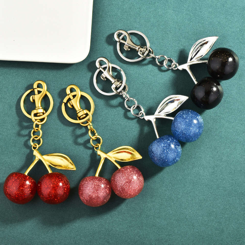 New Cherry Pendant Women's Bag Accessories Exquisite Car Keychain