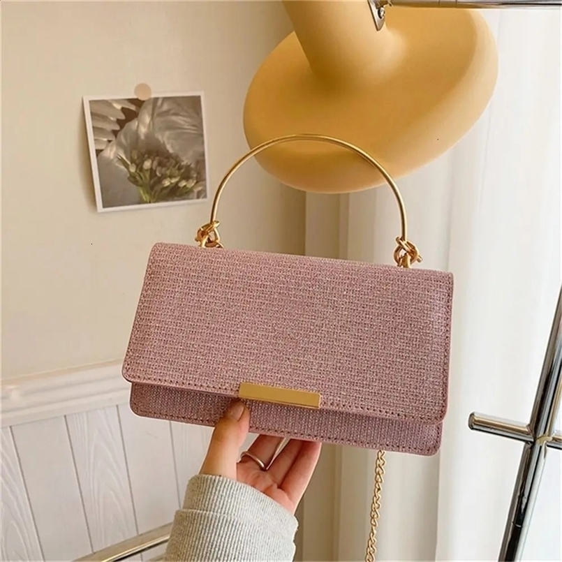 Bright Silk Shoulder Bags Chain Handbags Crossobdy Bag Wedding Party 240821ZYl