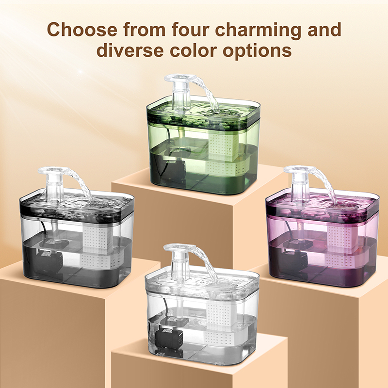 1.5L transparent environmentally friendly cat fountain electric circulation filter pet water dispenser cat product