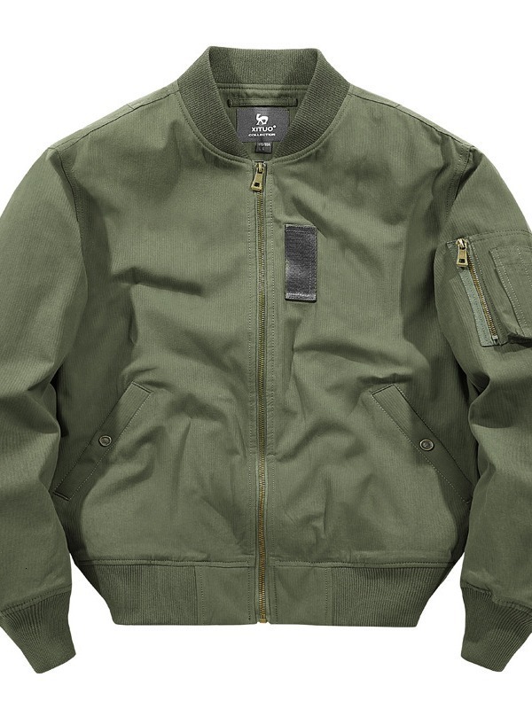 6602Spring and Autumn MA1 Pilot Jacket Mens Loose Baseball Collar Jacket Mens American Casual Workwear 250916