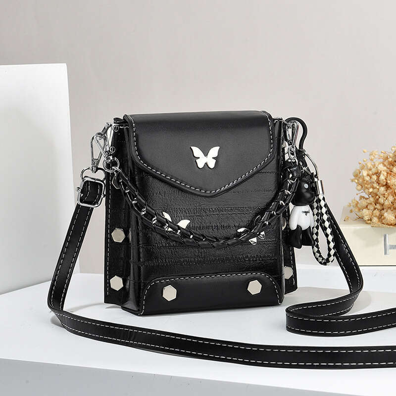 Korean Style Simple Small Square Fashion Versatile Shoulder Crossbody Trendy Mini Phone Bag for Women