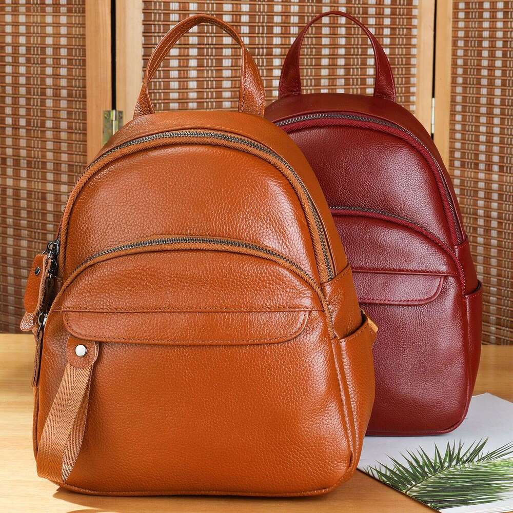 designer bag Luxury bag Genuine Leather for Women New Niche Versatile Fashion Large Capacity Top Layer Cowhide Women's Casual Backpack