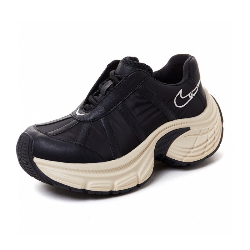 2025 new thick soled height increasing casual shoes designer dad shoes women's low cut lace up multifunctional