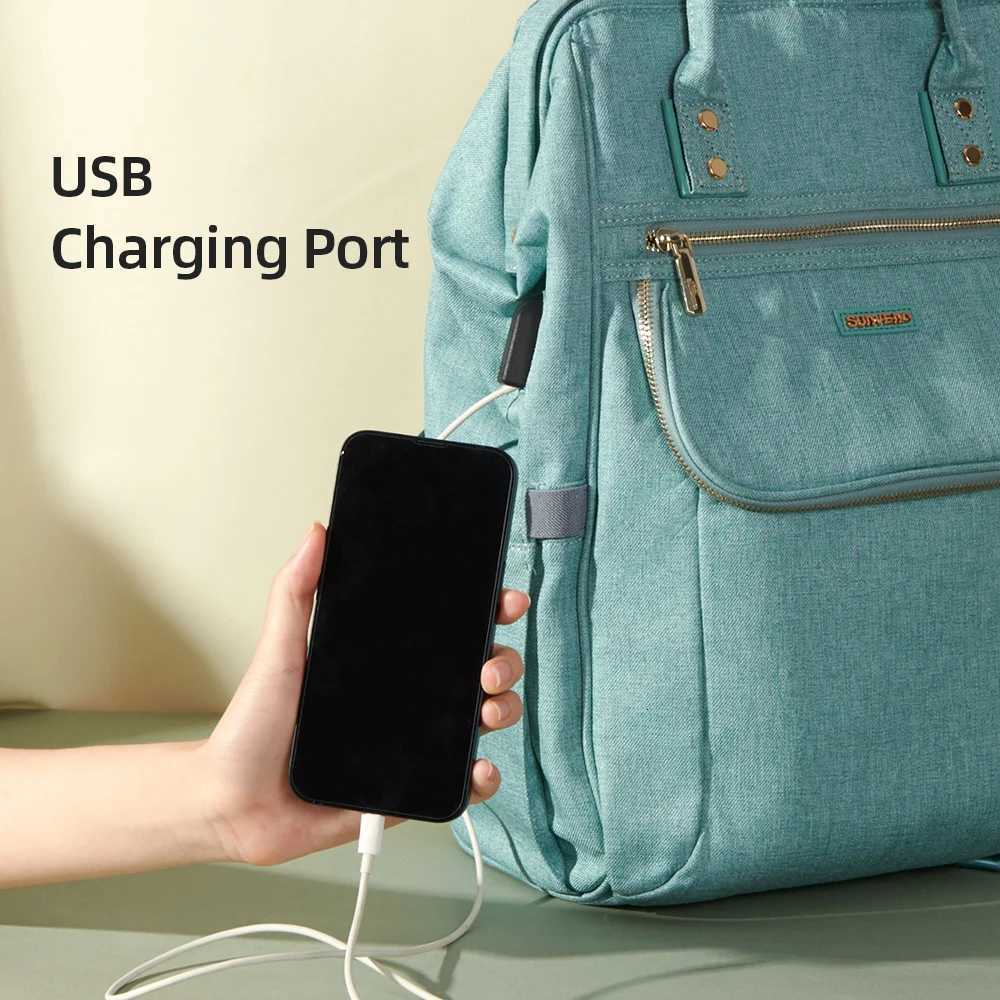 Sunveno Portable Diaper Bag Backpack Multifunction Travel Backpack Materni Baby Changing Bags Large CapaciXJ250928