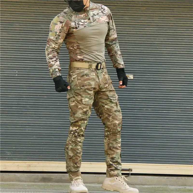 Tactical Suits Combat Shirts Milita Uniform Swat Tshirt Outfit Tatico Tops Airsoft Camo Hunting Pants Men Clothing W250928