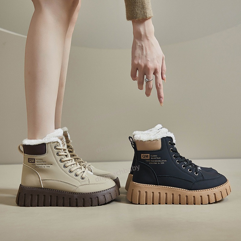 Elegant Ladies' Canvas Velveteen Hi-Tops Cozy Cold Weather Footwear slip shoe Casual versatile snow boot Fashion ladies cotton shoes Botas mujer