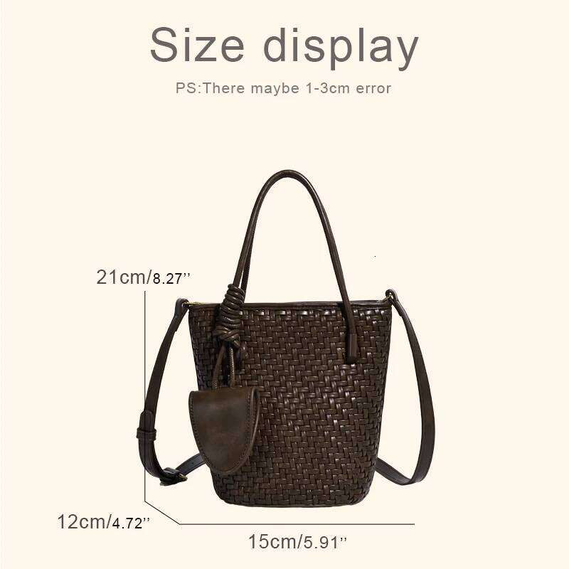 Hand Woven Bucket Bags For Women Designer Handbags Purses 2025 New In PU Woveing With Inner Pocket Glasses Clip Shoulder Suotong0912 250912 Suotong250