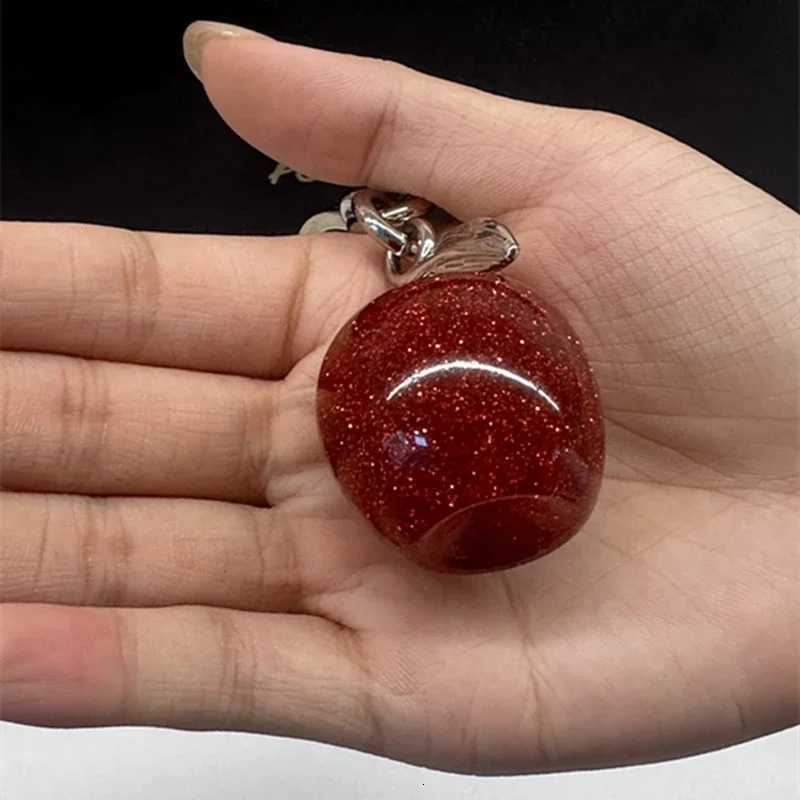 Luxury Cute Cherry Decorative For Bag Glitter Resin Red Apple Pendant For Handbags Shoulder Bags Keychain Charm Festive Gift Y250928as