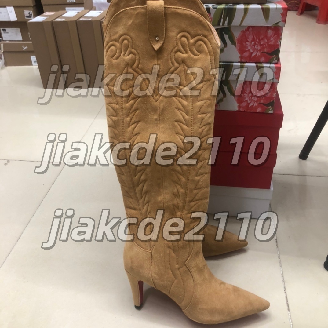 2025 NEW bottomshoes Woman Heel Boots Designer High Heels red Over the Knee Boots Women's Classic Fashion Casual Heels Suede Rivet heels Rivet Over over-knee boots