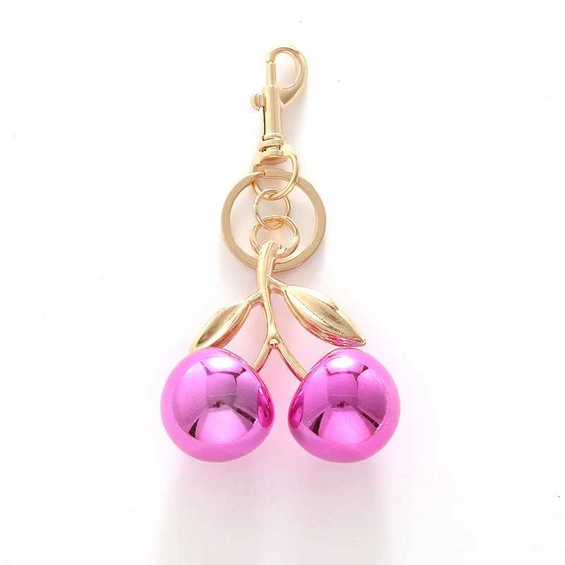 Luxury Red Cherry keychain Bag CharmCute Resin Cherry Keychians for Girl Women backpackGift Ideas KeyringKey Chain Clip Y250928as