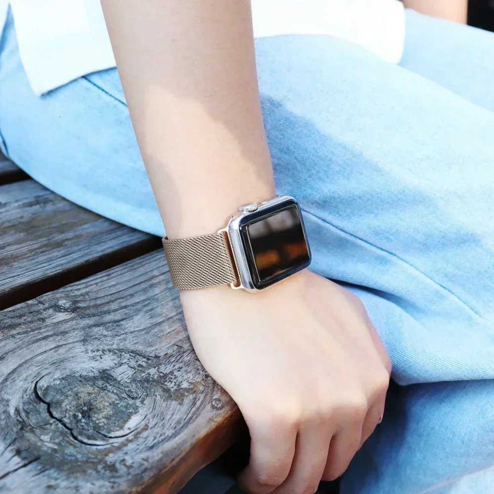 Milanese Loop Strap For Apple Watch Band Ultra 2 49mm 46 45 44 41 38 42mm Stainless Steel Metal for iWatch Series 10 9 8 7 6 5 4 W250928