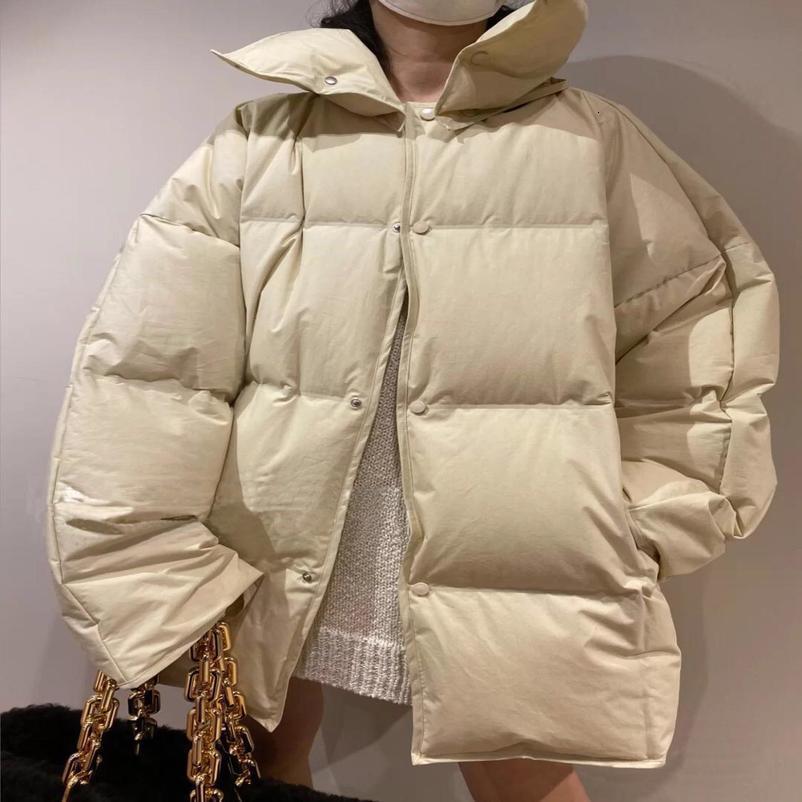 New Autumn Winter White Duck Down Jacket Women Single Breasted Down Coat Female Thick Warm Long Down Parkas Oversize Outerwear 201031