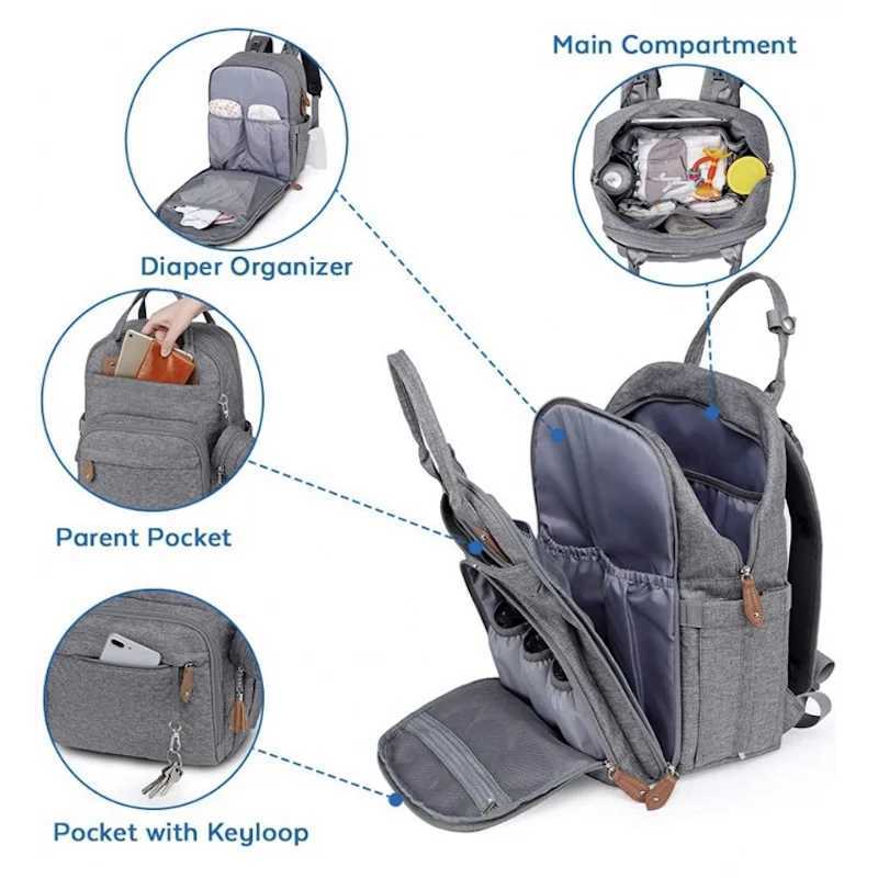 PANGDUBE 3pcsset Largecapaci Daddy Bag Multifunctional Mommy Father Backpack Waterproof Materni bag for baby Diaper BagXJ250928