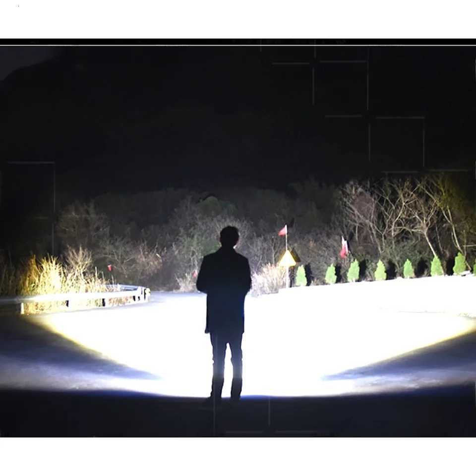 HighPower LED Flashlight With Spotlight Function Builtin Battery USB Rechargeable Design Camping Torch D250928