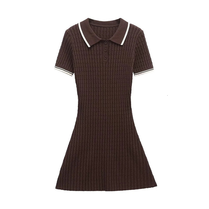Womens Casual Elegant n European and American Retro Style Eight Leg Knitted Mini Dress 250407