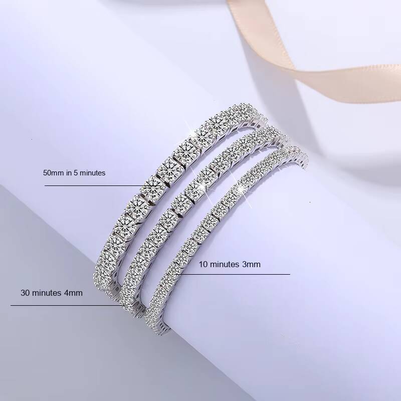 Drop Shipping 925 Silver Plated 18K Gold Moissanite Tennis Bracelet Hand Jewelry Wholesale for Men and Women