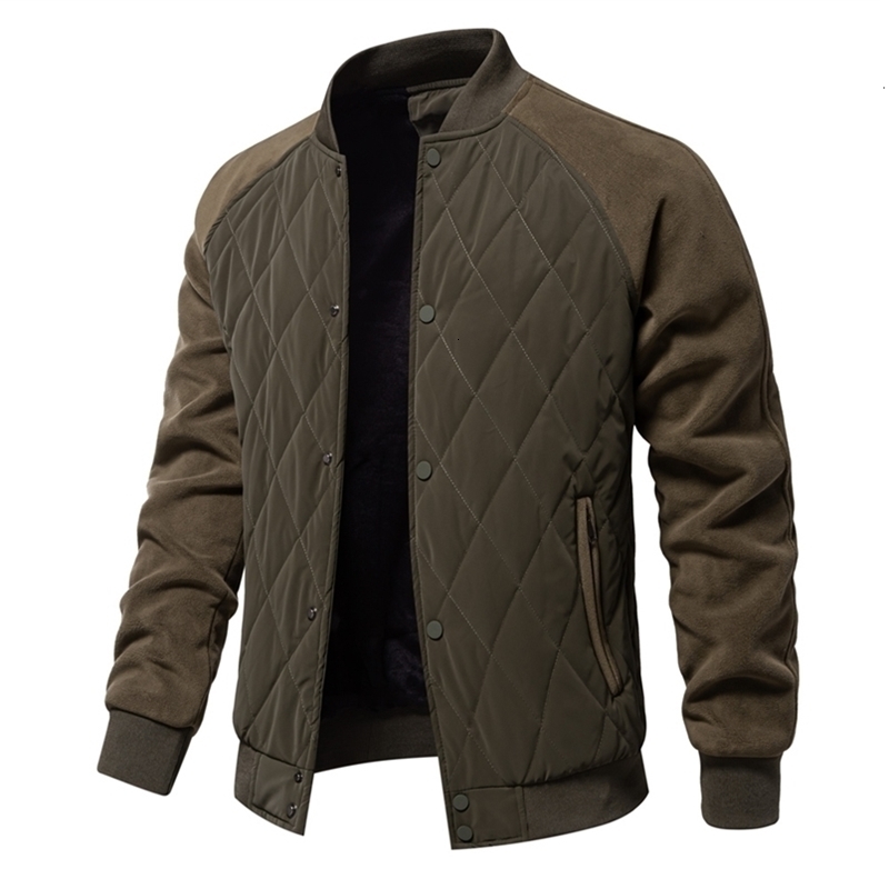 AIOPESON Mens Patchwork Thick Fleece Lined Baseball Bomber Jacket Winter Warm Outwear Jackets Coats for Men Y250906 - view 4