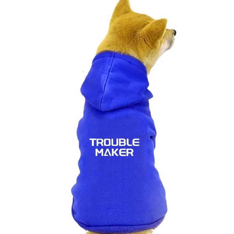 Dog Hoodie Dog Warm Coat Puppy Sweatshirt Trouble Maker Letters Printed Dog Costume Winter Dog Clothes Pet X250928