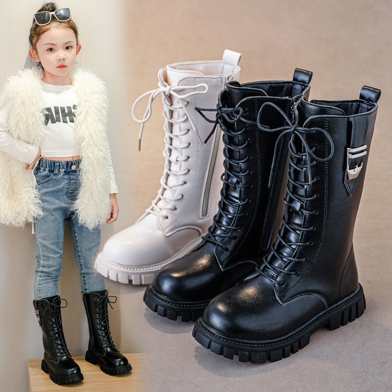Autumn and winter new children's Martin boots girls' long boots Korean version British princess boots girls' fashion trend long boots d